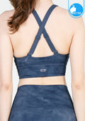 Sports bra, yoga bra, exercise bra IBY - Yoga Sport Bra Stand Out - Blue Watermark, dark blue watermark