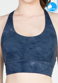 Sports bra, yoga bra, exercise bra IBY - Yoga Sport Bra Stand Out - Blue Watermark, dark blue watermark