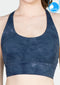 Sports bra, yoga bra, exercise bra IBY - Yoga Sport Bra Stand Out - Blue Watermark, dark blue watermark