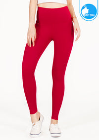 IBY - Yoga High Waist Long Legging Shine - Bright Red แดงสด