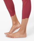 Lululemon Wunder Under Crop High-Rise 23*Roll Down Scallop Full-On Luxtreme - Chianti 