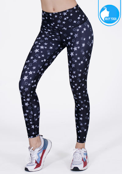 IBY-Long yoga pants, model 535S - Dao Lan Duang million star pattern
